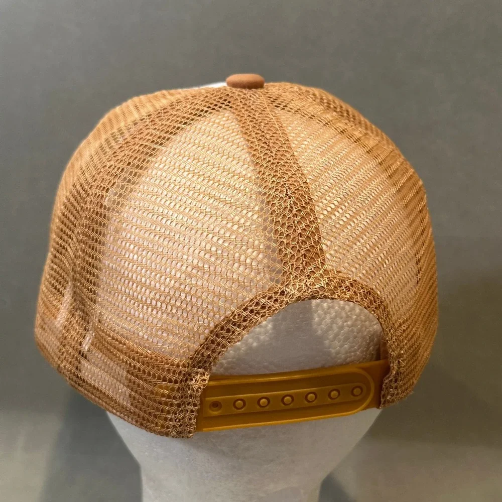 Camel Towing Funny Trucker Hat Tan White Mesh Snapback Novelty Cap